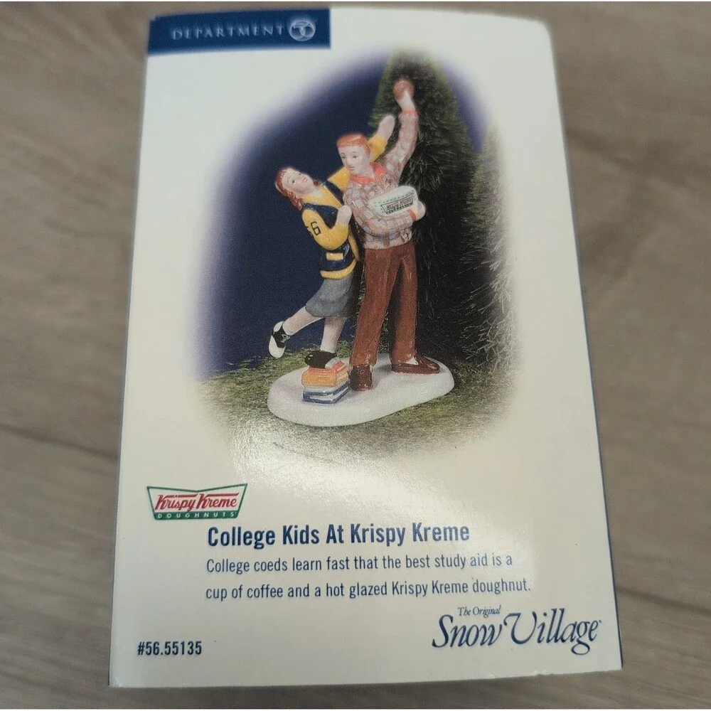 Department 56 Snow Village College Kids at Krispy Kreme #55153 Retired Boxed